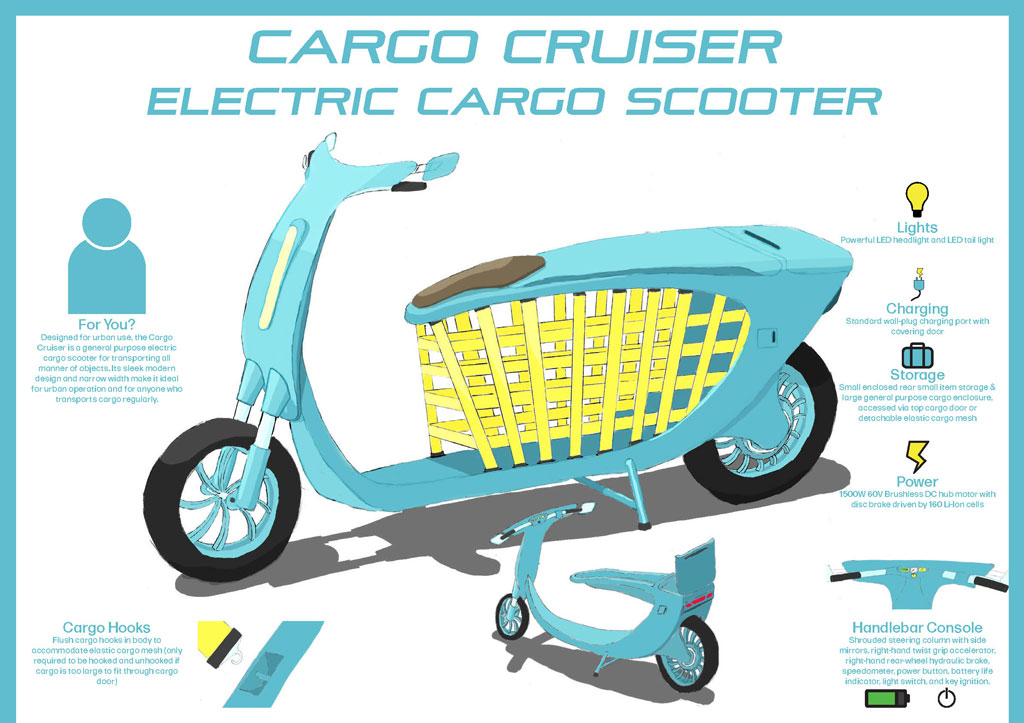 Electric Cargo Scooter presentation panel 1